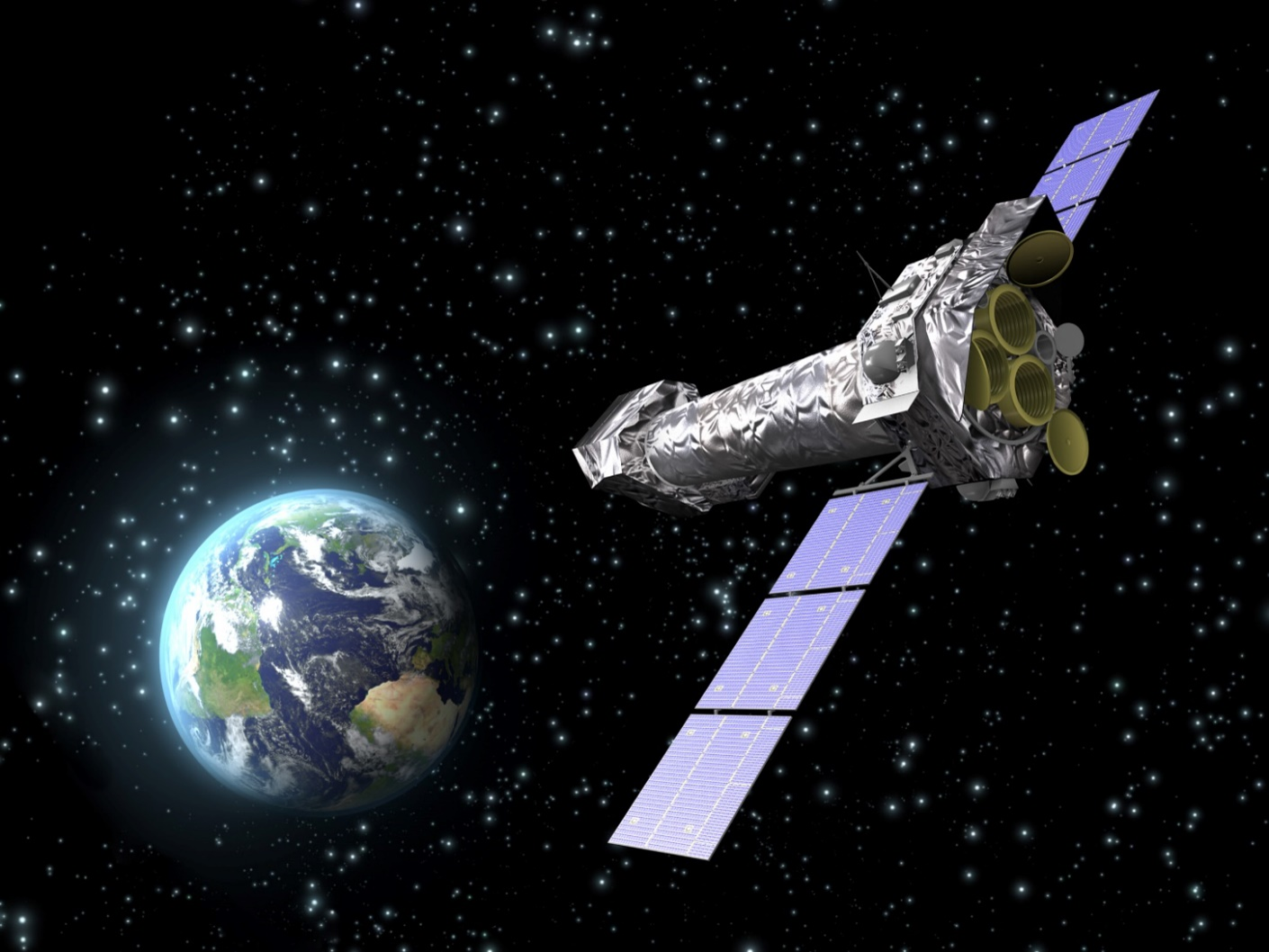 Artist's drawing of XMM in space